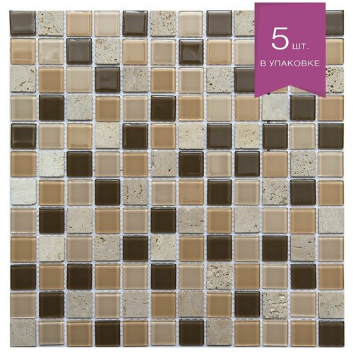 мозаика стеклянная NS mosaic S-852 298х298 чип 23x23 уп 5 шт