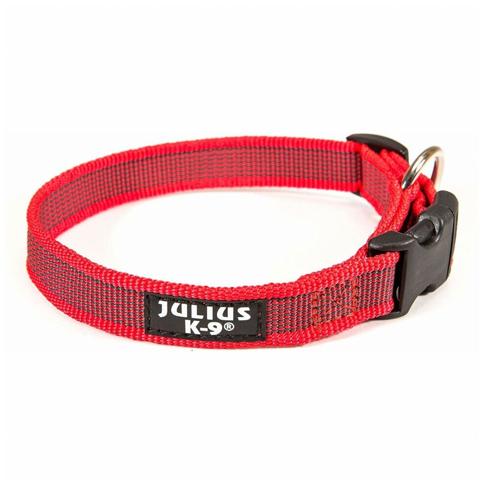 Julius-K9 ошейник для собак Color & Gray, 39-65 см/2,5 см, красно-серый