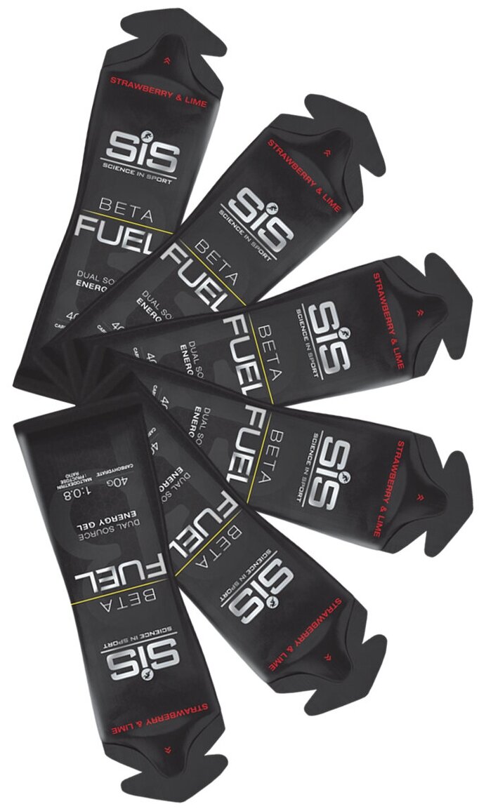 SiS, Beta Fuel Energy Gel, 6шт по 60мл (Клубника-лайм)