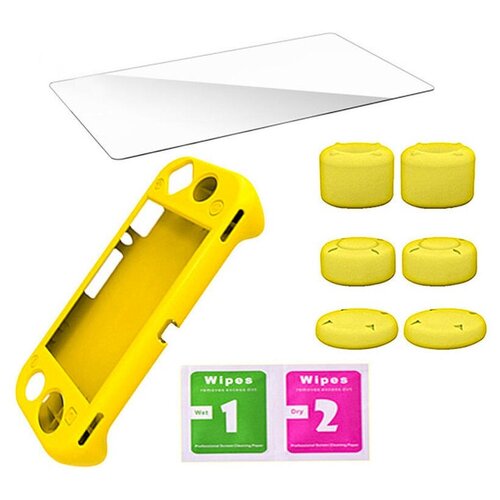 Набор аксессуаров «Dobe 3 in 1 Protective Pack TNS-19180» (Желтый) для Nintendo Switch Lite защитный чехол кейс для игр и накладки для nintendo switch oled dobe protective case itns 2120 розовый