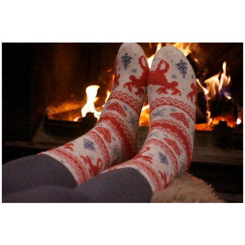 фото Носки шерстянки базовая коллекция, размер 42/45, синий, красный