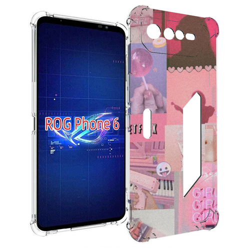 чехол mypads розовый вайб для asus zenfone 9 ai2202 задняя панель накладка бампер Чехол MyPads Розовый-вайб для Asus ROG Phone 6 задняя-панель-накладка-бампер