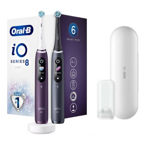 Электрическая зубная щетка Oral-B iO 8 DUO Violet AmetrineBlack Onyx 3299000₽