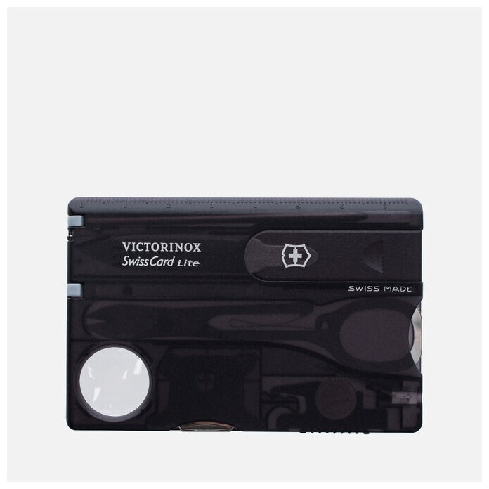 Швейцарская карта Victorinox SwissCard Lite (0.7333.T3) черный полупрозрачный коробка подарочная - фото №12