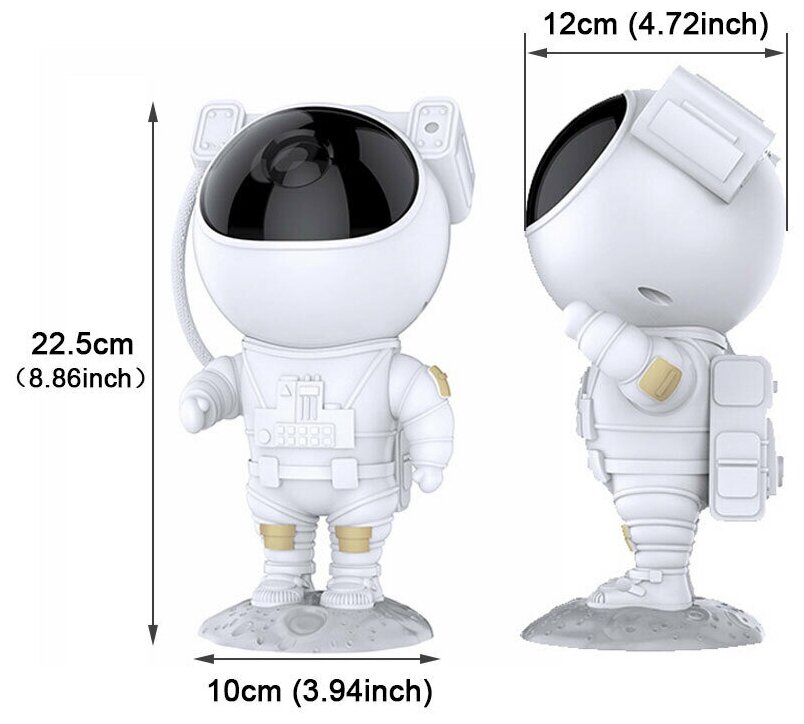 Ночник проектор звездного неба Светильник детский астронавт с пультом / космонавт / настольная лампа для новорожденных/ VITtovar белый