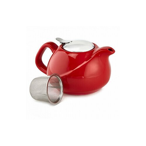 Ф19-005R Заварочный чайник с фильтром : керамический, 800мл, красный (24)
