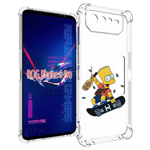 Чехол MyPads барт-скейтер детский для Asus ROG Phone 6 Pro задняя-панель-накладка-бампер