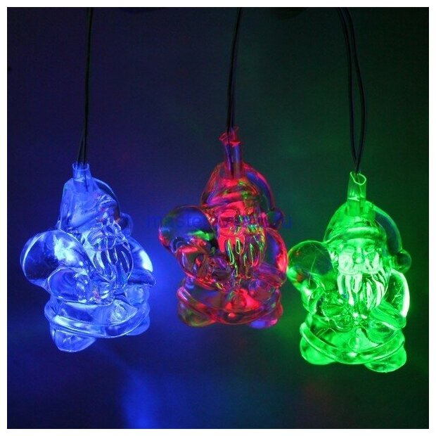 фото Гирлянда светодиодная "Дед Мороз", 5м. 20 ламп LED, прозрачный провод RG/RB, арт. 183-0067