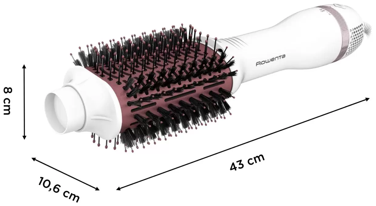 Фен-щетка для волос Rowenta Volumizer CF6135F0, белый, 2 скорости, длина шнура 1,8 м - фотография № 10