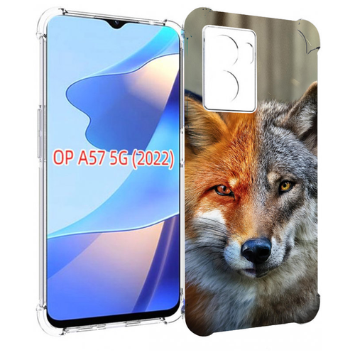 Чехол MyPads волк-лиса для OPPO A57 5G(2022) задняя-панель-накладка-бампер