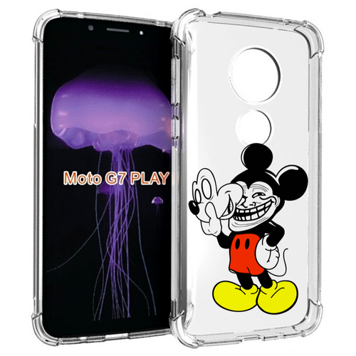 Чехол MyPads микки-маус-троллер для Motorola Moto G7 Play задняя-панель-накладка-бампер