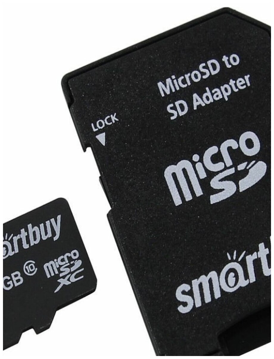 Карта памяти SmartBuy MicroSD 64Gb Class 10 SB64GBSDCL10-01LE + adapter