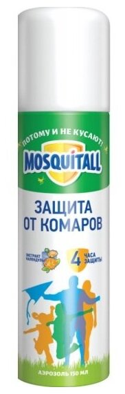 Аэрозоль Mosquitall Защита для взрослых от комаров, 150 мл