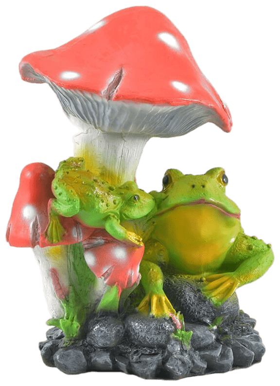Садовая фигура Сказка Две лягушки под грибом JNG189 32 см