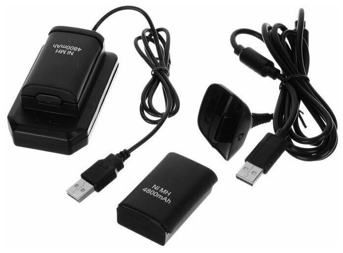 Зарядное устройство G-Net + 2 аккумулятора для геймпада XBOX 360 кабель для геймпада Battery Pack Play & Charge Kit черное