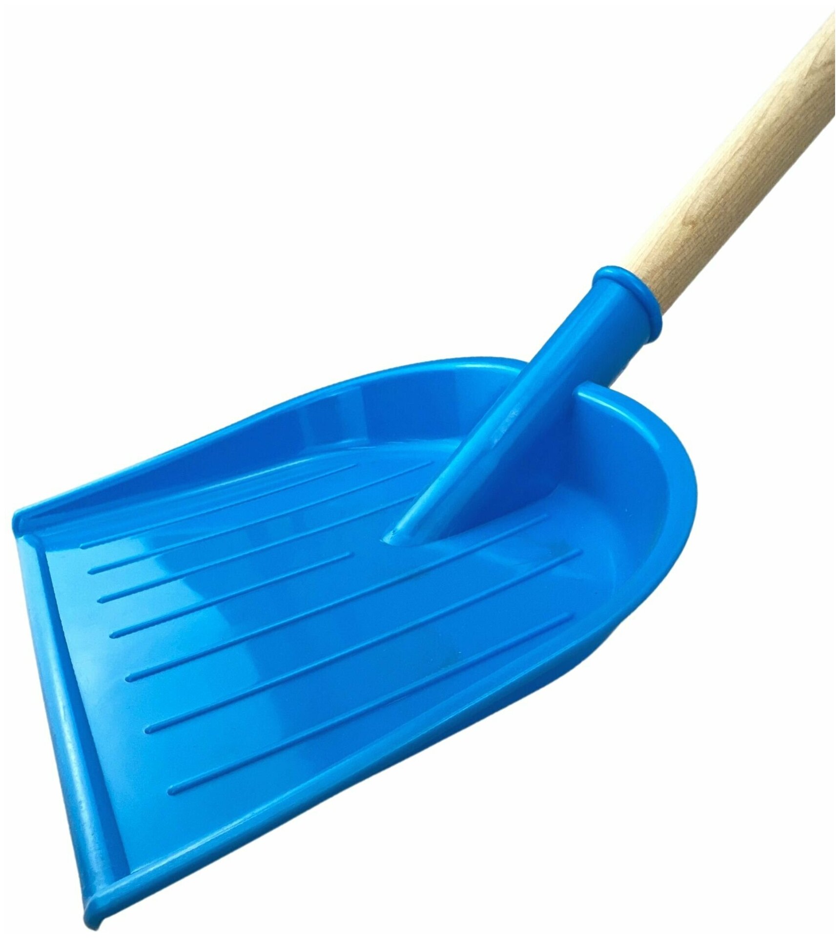 Лопата детская, с деревянной ручкой, для снега и песка, голубая, размер лопаты - 19 х 2,5 х 60 см. - фотография № 8