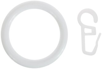 Кольца с крючками 28 мм цвет белый, 4 шт.