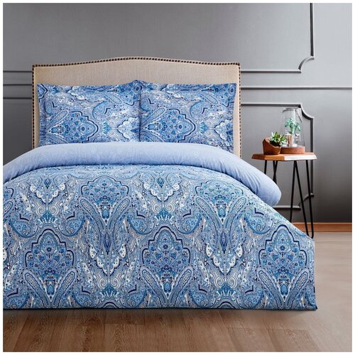 Комплект постельного белья Arya Simple Living Oriel, 2-спальное, хлопок, голубой