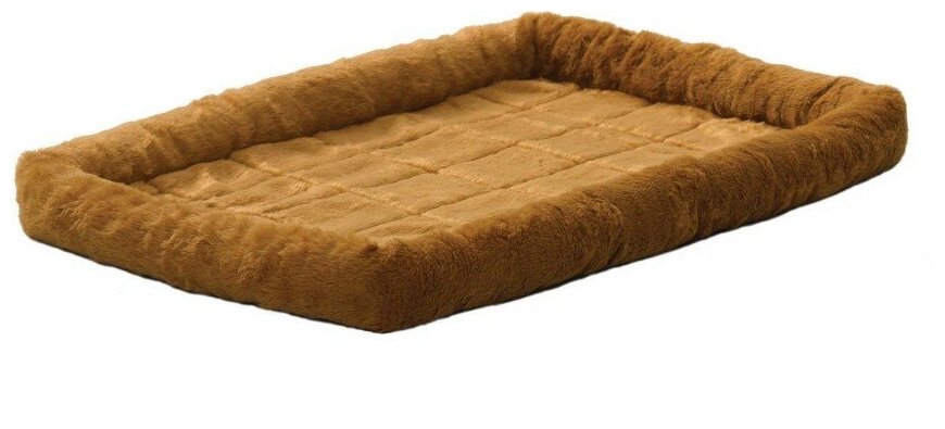 Лежак для собак и кошек Midwest QuietTime Faux Fur Deluxe Bolster 91х58х8 см cinnamon 92 см 60 см 8 см коричневый - фотография № 8