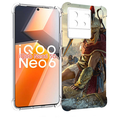 Чехол MyPads Assassin's Creed Odyssey Kassandra мужской для Vivo iQoo Neo 6 5G задняя-панель-накладка-бампер