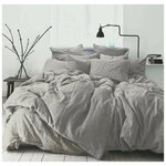 Комплект постельного белья, Cheery home, перкаль однотонный жатка, 1,5 спальный, серый - изображение