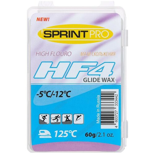 Парафин SPRINT PRO, HF4 Blue, 60г, -5 -12°C мазь sprint pro hf4 синий 1 шт