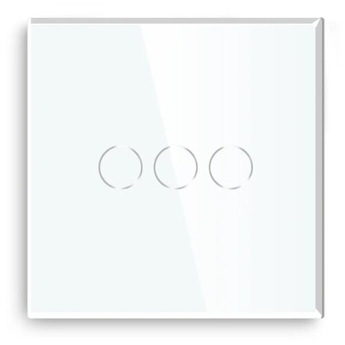 Сенсорный выключатель DiXiS Touch Wall Light Switch 3 Gang / 1 Way (86x86) White (TS3) bingoelec eu standard 3 gang 1 2 way soft touch button wall switch toughened glass panel lamp switch ac110 250v 86 157mm