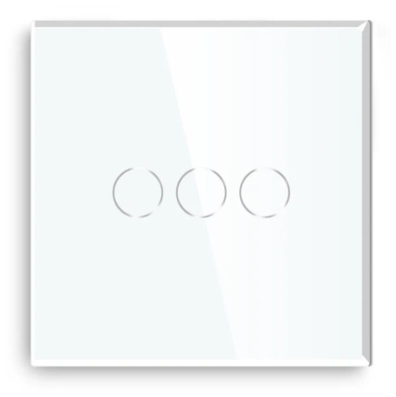 Умный сенсорный выключатель DiXiS Wi-Fi Touch Wall Light Switch (Zigbee) 3 Gang / 1 Way (86x86) White (TSW3-ZB)