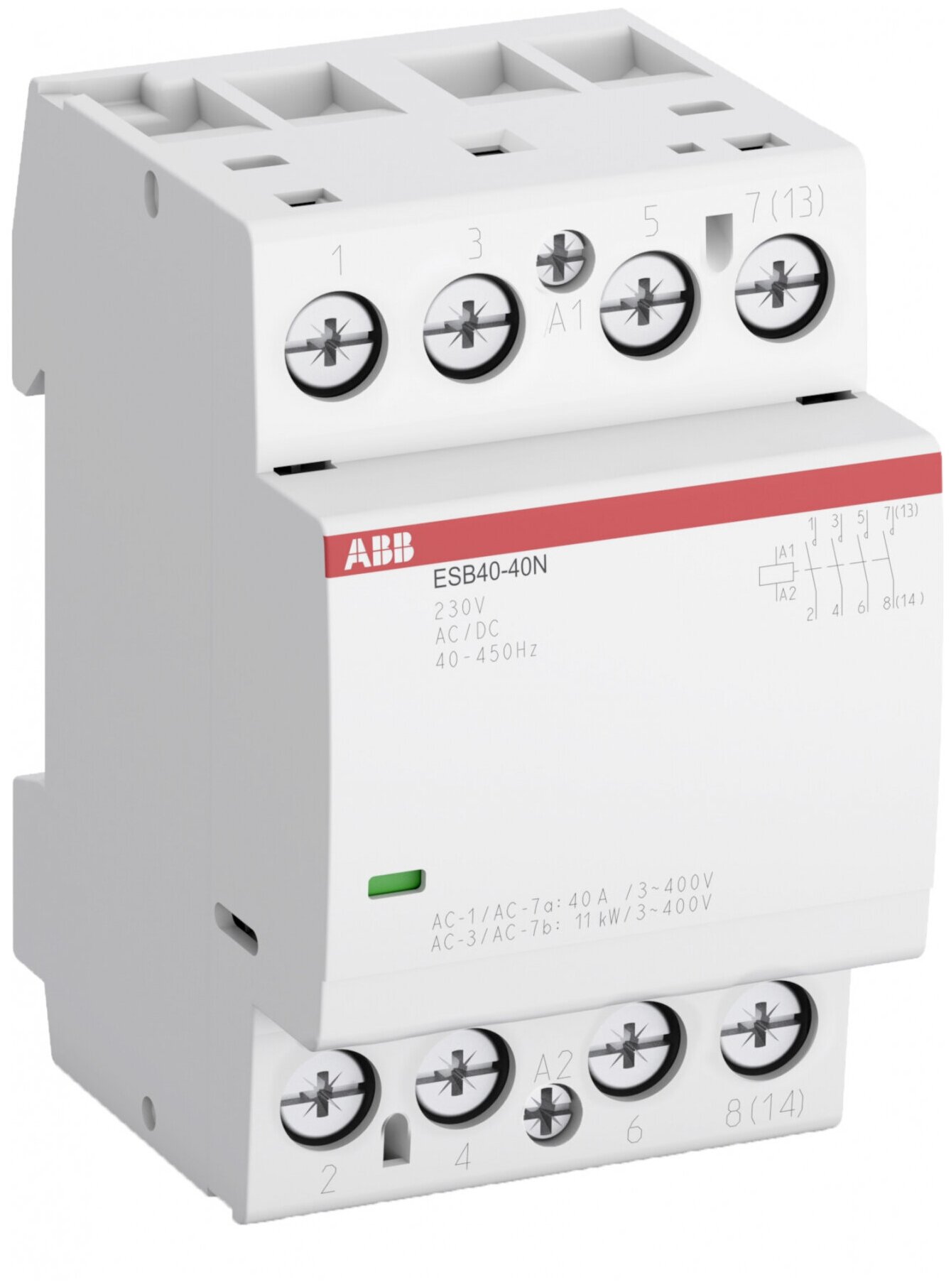 Контактор ESB40-22N-06 модульный (40А АС-1, 2НО+2НЗ), катушка 230В AC/DC | 1SAE341111R0622 ABB