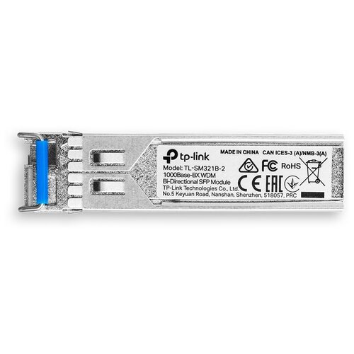 Двунаправленный SFP модуль WDM 1000Base-BX TL-SM321B-2 TX: 1310 nm and RX: 1550 nm, 1 LC Simplex port