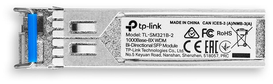 Двунаправленный SFP модуль WDM 1000Base-BX TL-SM321B-2 TX: 1310 nm and RX: 1550 nm, 1 LC Simplex port