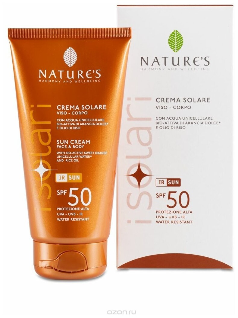 Крем солнцезащитный iSolari Nature's для лица и тела SPF 50, 150мл