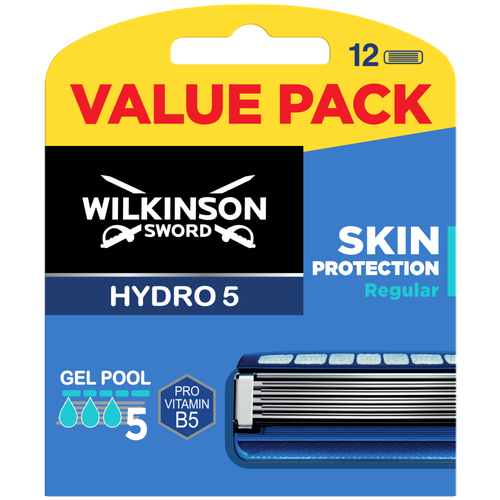 Wilkinson Sword / Schick Hydro5 Skin Protection / Сменные кассеты для бритья, 12 шт. wilkinson sword schick hydro 5 skin protection regular бритвенный мужской станок с 9 сменными кассетами