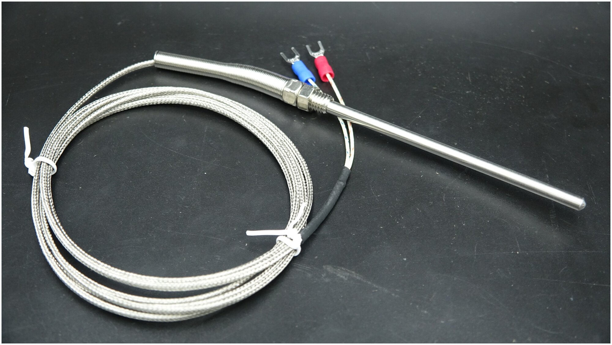 Термопара стержень K - Тип датчик 600 °C датчик 100 мм, резьба M8, провод 2 м