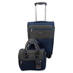 Малый чемодан+бьюти-кейс Delerto Blue grey Артикул: Delerto-6089-01М, В*Д*Г: 56 х 36 х 21+5 см - изображение