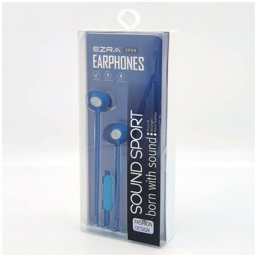 EZRA EP29 Синие наушники вакуум - гарнитура 31700₽