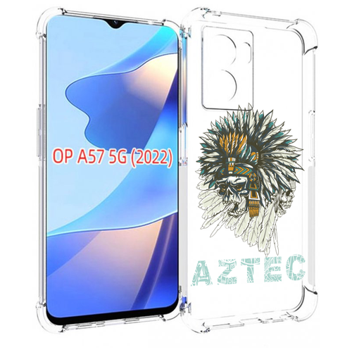 Чехол MyPads скелет индеец для OPPO A57 5G(2022) задняя-панель-накладка-бампер