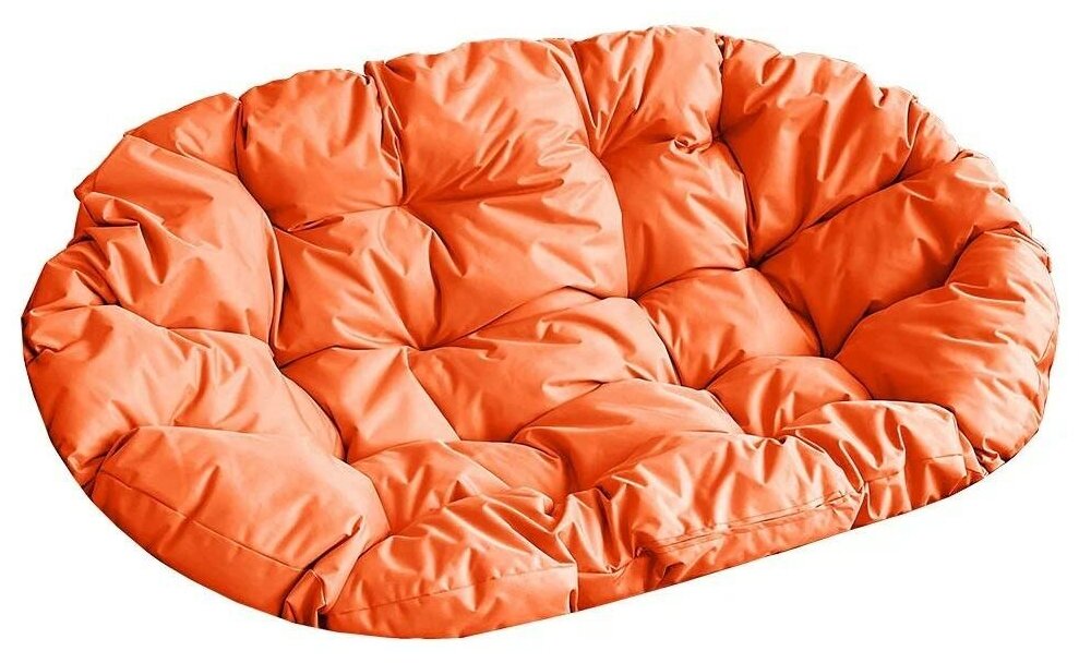 Диван m-group мамасан белый, оранжевая подушка - фотография № 2