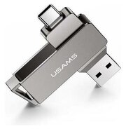 USB Флеш-накопитель Type-C + USB 3.0 16GB USAMS до 100 мбит/с, OTG флешка для телефона, планшета, компьютера, ноутбука, iPhone 15, 16 Гб