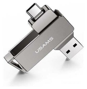 USB Флеш-накопитель Type-C + USB 3.0 16GB USAMS до 100 мбит/с, OTG флешка для телефона, планшета, компьютера, ноутбука, iPhone 15, 16 Гб