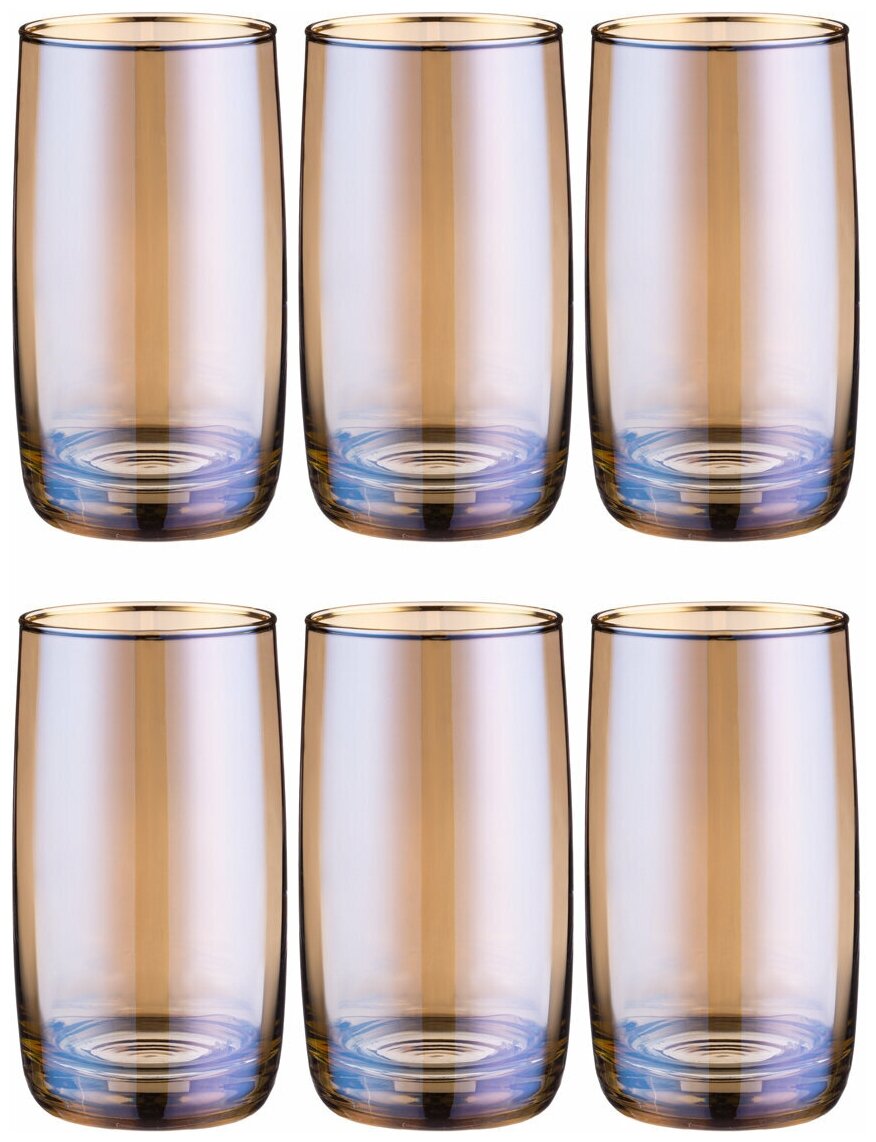 Набор стаканов из 6 шт лазурит 330 мл KSG-194-742