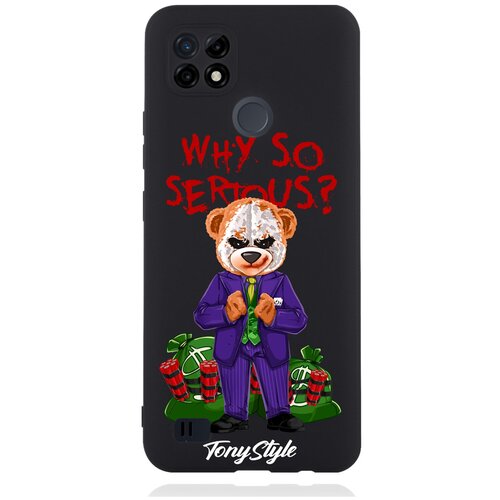 Черный силиконовый чехол для RealMe C21 Tony Style Why so serious