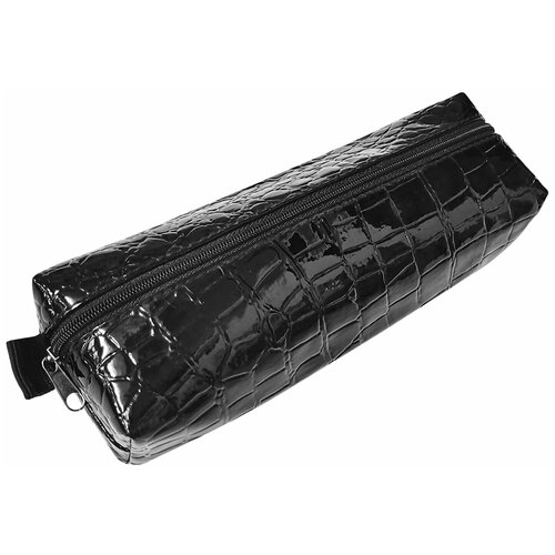 Квант продажи 2 шт. Пенал-косметичка BRAUBERG «Ultra black», «крокодиловая кожа», 20×6×4 см, 223909