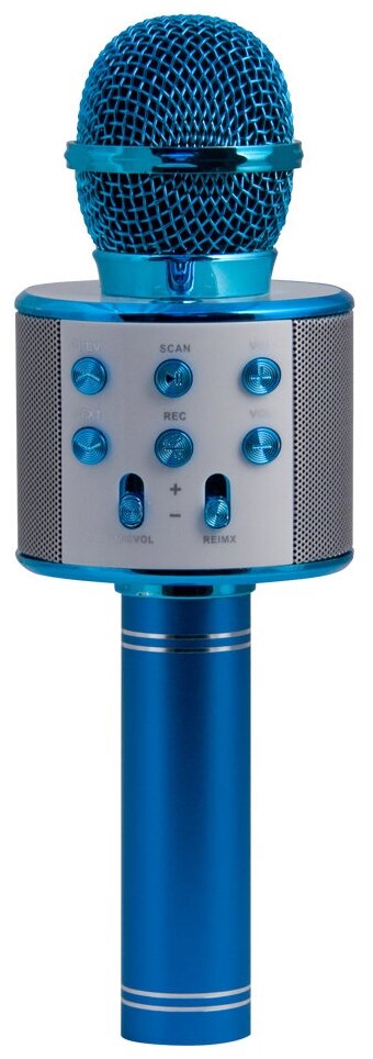 Караоке Микрофон Блютуз Magic Acoustic Superstar/Bluetooth микрофон для Девочек Мальчиков Взрослых/Караоке 3-в-1, синий