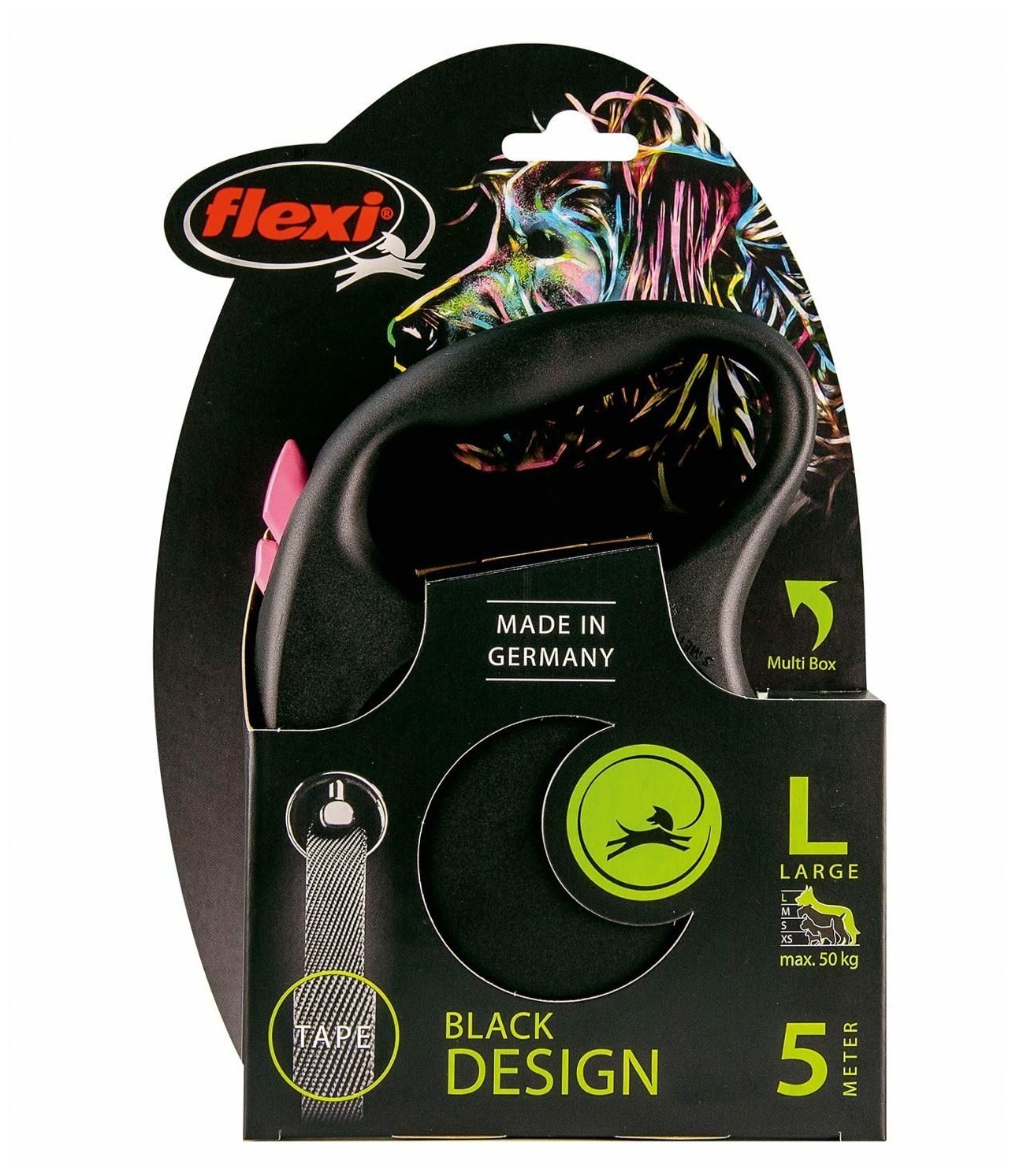 Рулетка Flexi Black Design L (до 50кг) лента, 5м (цвета в ассорт.) - фото №11