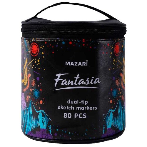 MAZARI Набор двусторонних маркеров для скетчинга Mazari Fantasia, 80 цветов