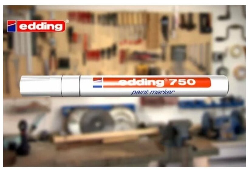 Маркер-краска лаковый EDDING 750, 2-4мм, белый, круглый наконечник, алюминиевый корпус, E-750/49
