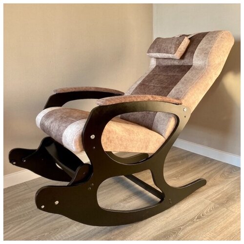 Кресло качалка для взрослых, классическая для дома и для дачи, велюр