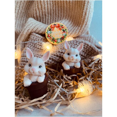 Мыло детское зайчик/ кролик символ 2023 года/ новогодний подарок/ новогодний сувенир/ елка новогодняя/ подарок на рождество/на день рождения