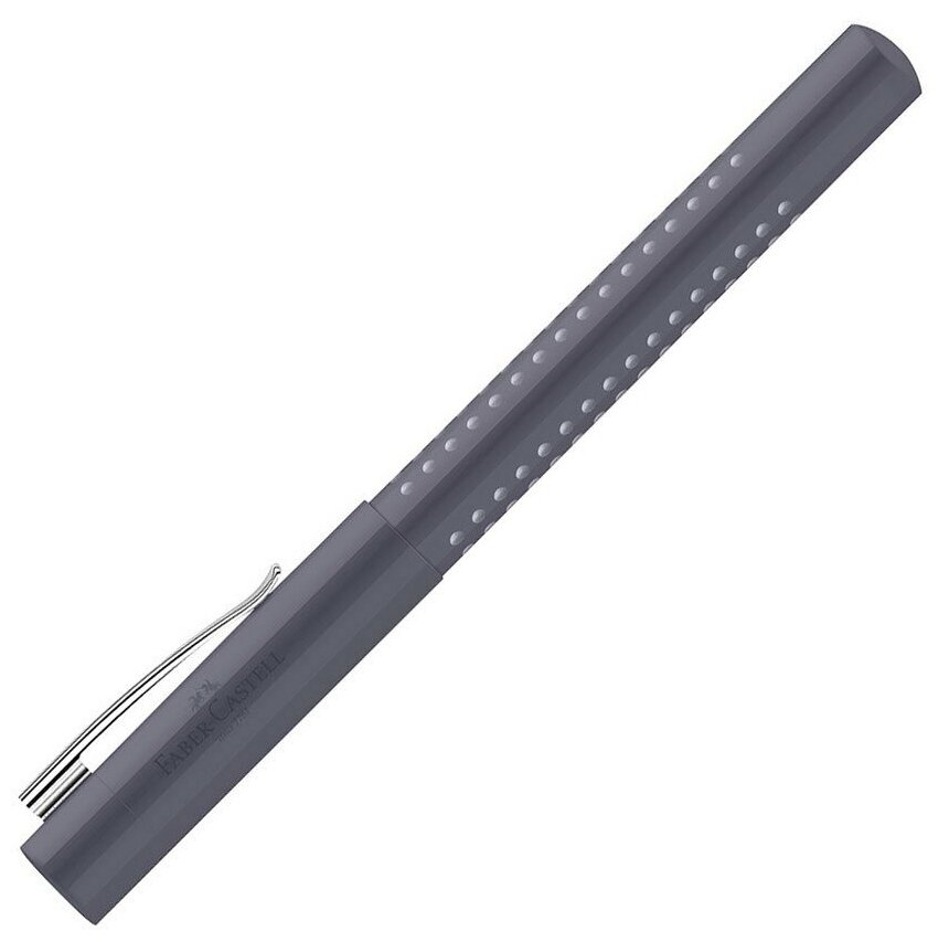 Ручка перьевая Faber-Castell "Grip 2010" синяя, 0,6 мм, трехгранная, бархатный серый корпус (140830)